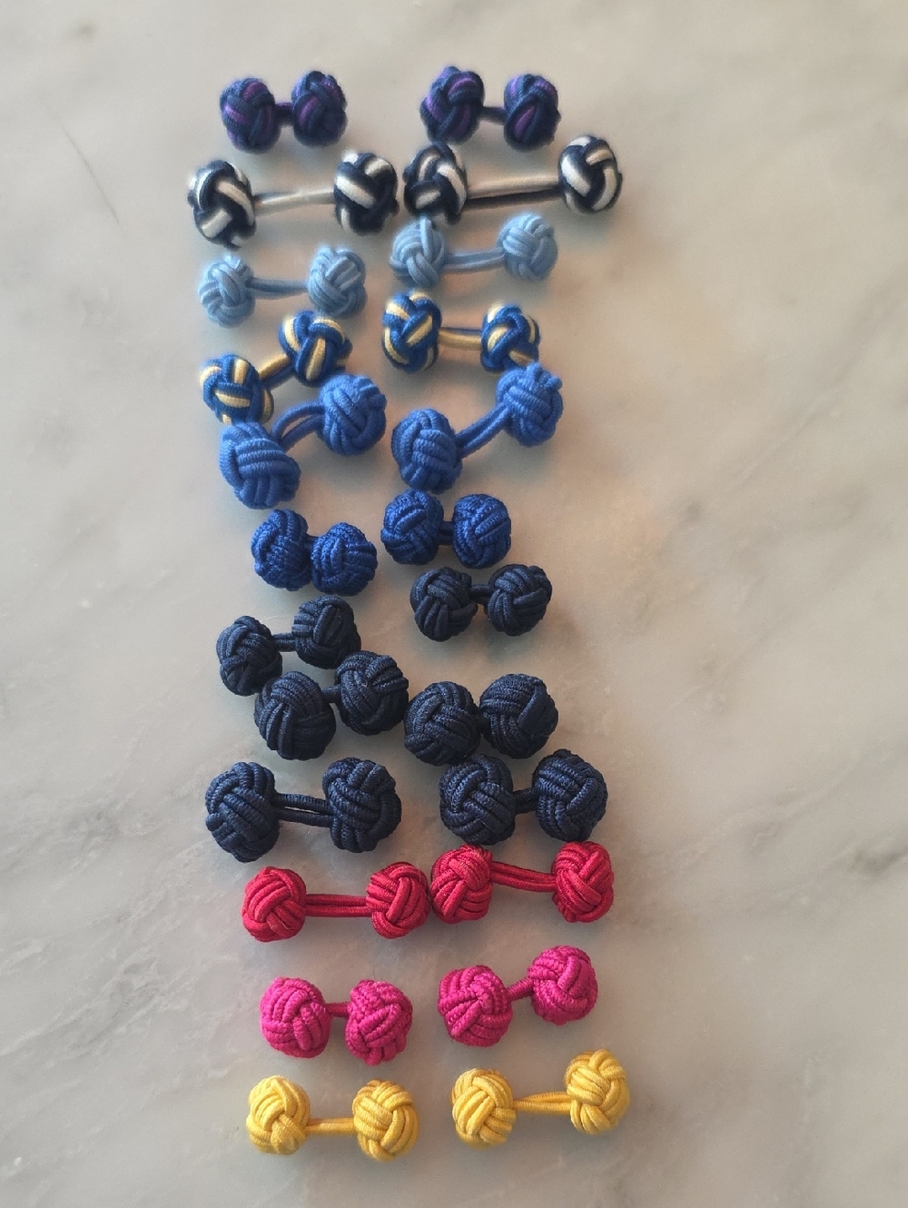 Silk Knot Cufflinks - 12 Pairs